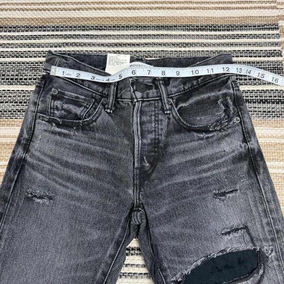 MOUSSY Vintage Distressed Dark Wash Denim Jeans Black Size 24 - Picture 12 of 16